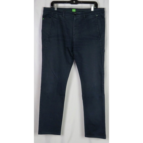 HUGO BOSS Green Label Navy Blue Slim Fit Stretch Chino Pants Men's 36 X 30 - Picture 1 of 11